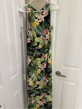 Tommy Bahama Black Tropical Floral Maxi Dress